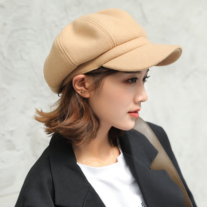 Woolen Octagonal Women's Beret  British Retro Autumn/Winter, Japanese Style