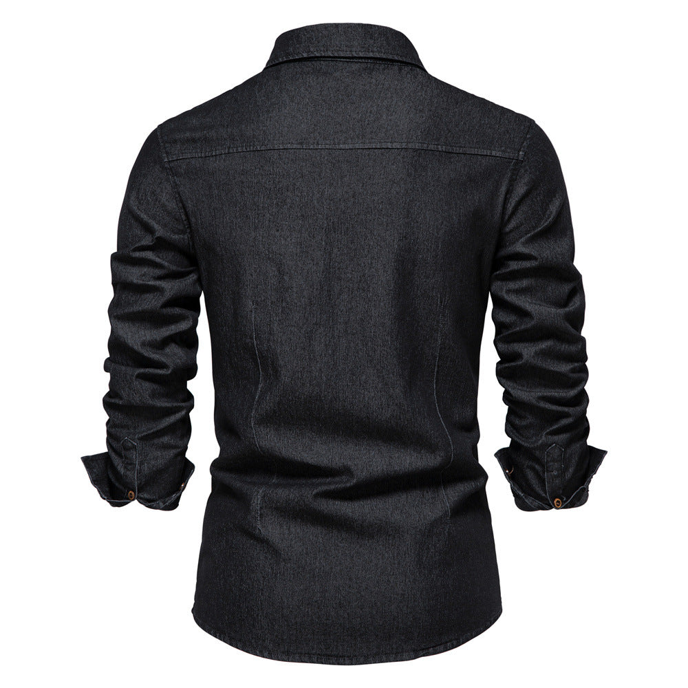 Men's European denim shirt