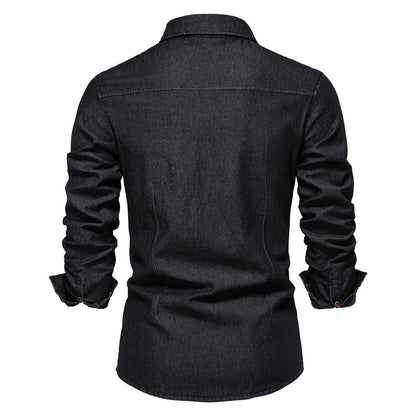 Men's European denim shirt