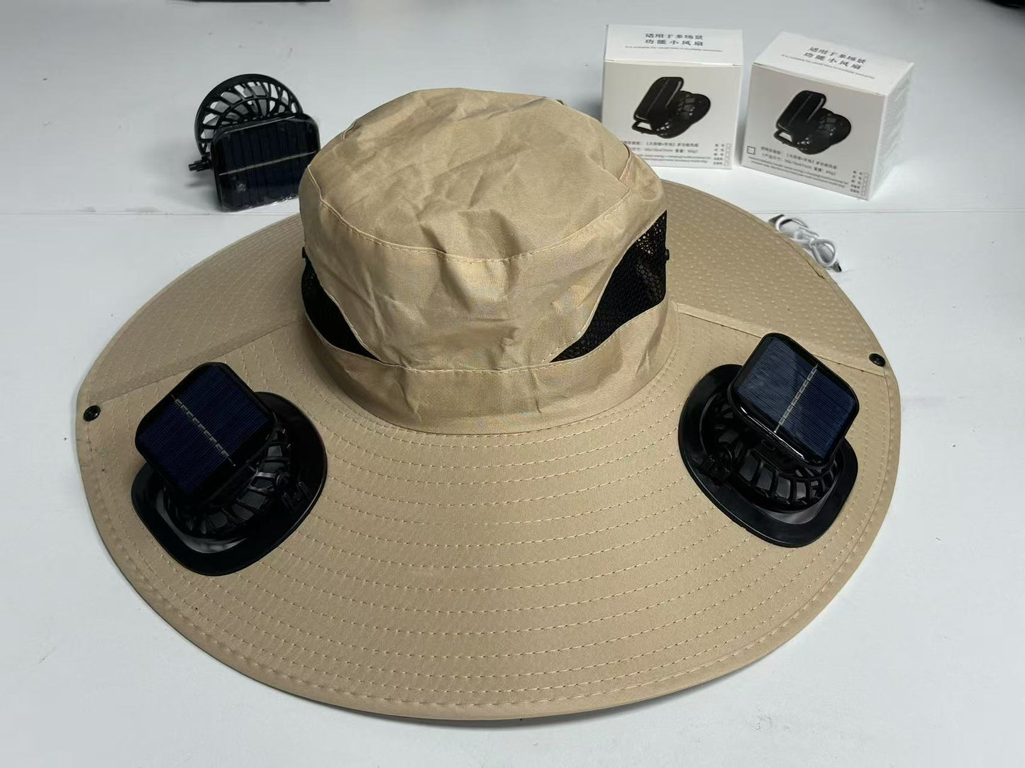 Solar Breeze Pro Solar USB Double Fan Cooling Hat