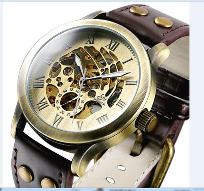 Vintage Skeleton Mechanical Automatic Machine Watch