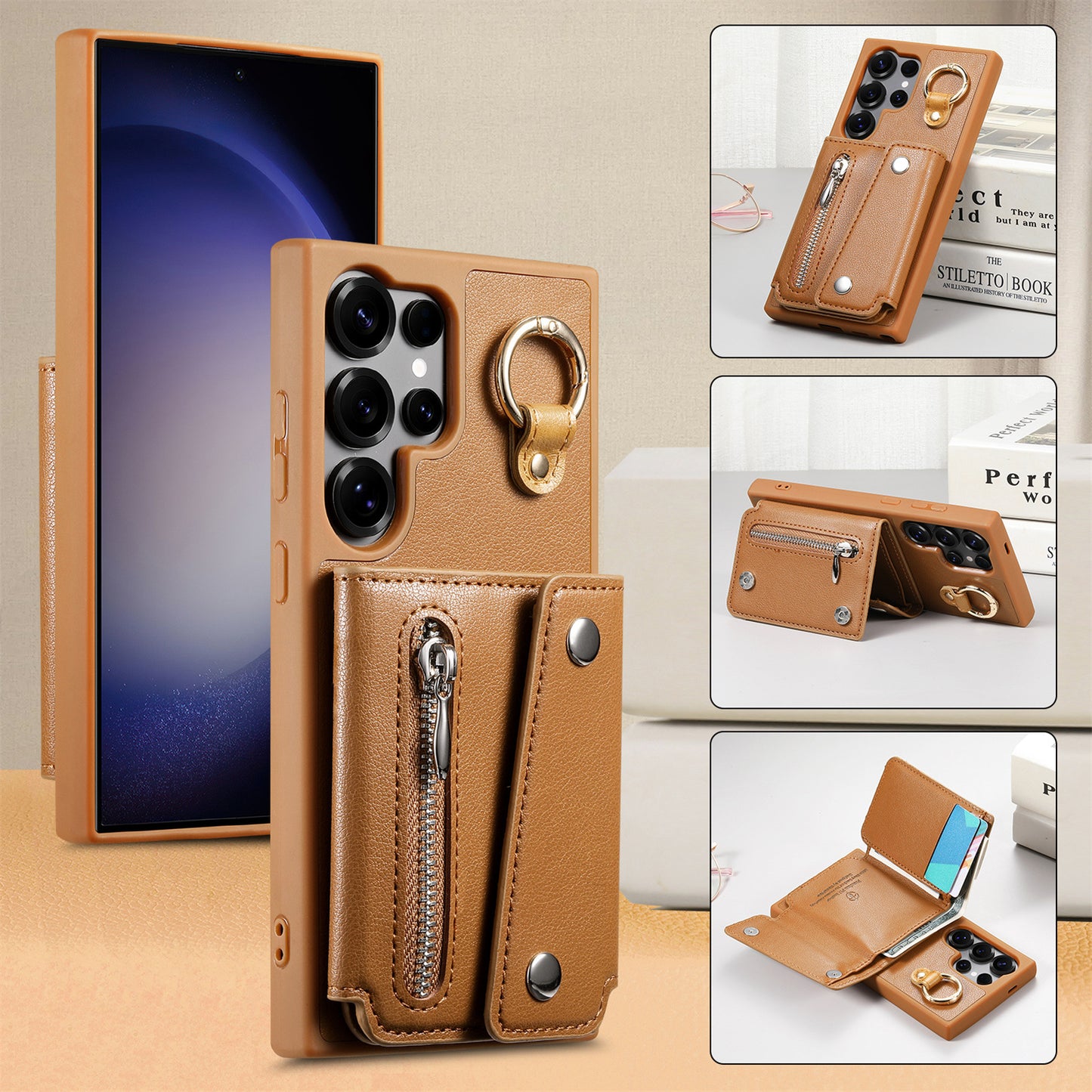 Samsung S25Ultra wallet phone case metal plating