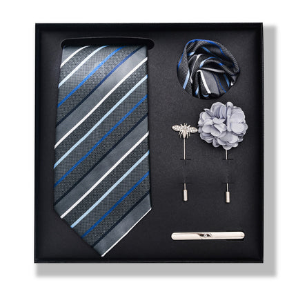 Cashew Nut Stripe Tie & Accessories Set