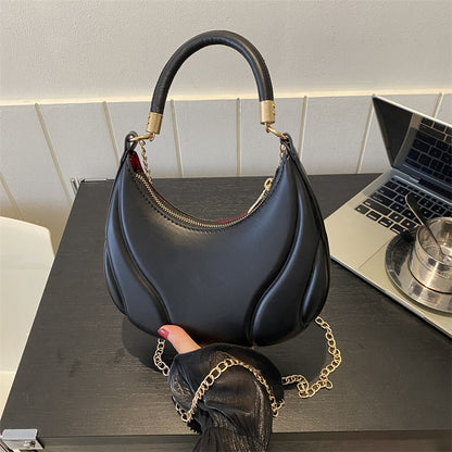 French-Style Textured Armpit Bag