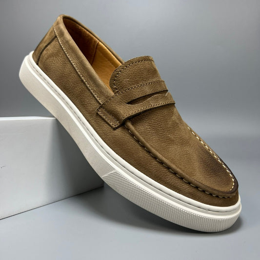 Mens Genuine Leather Retro British Casual Shoes