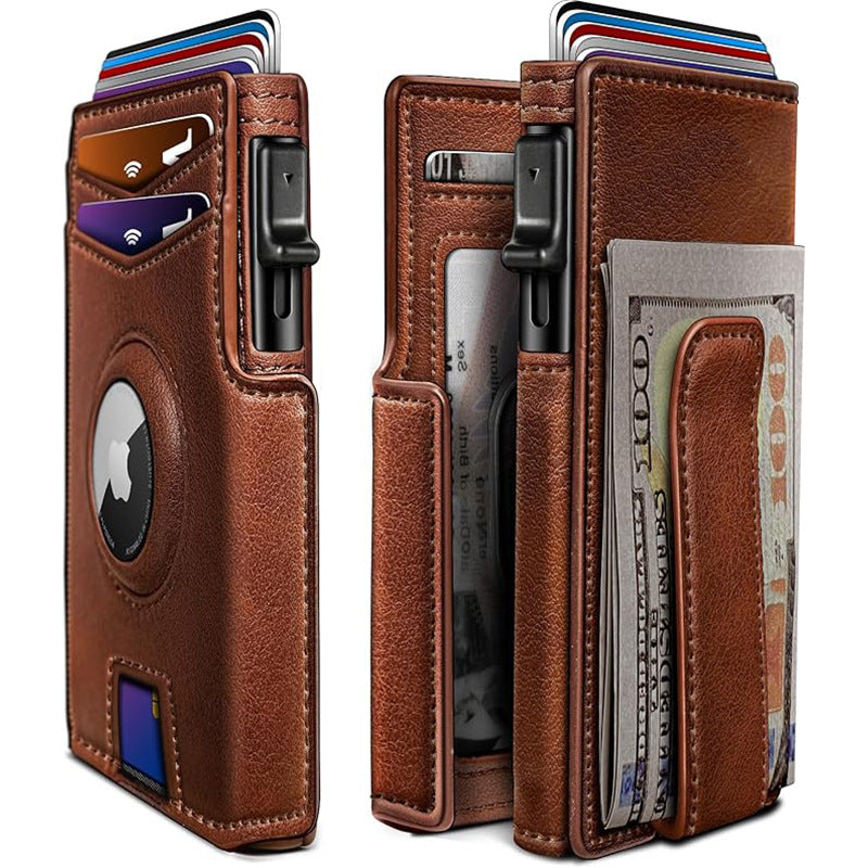 Cross border ultra thin magnetic flip cover men's wallet