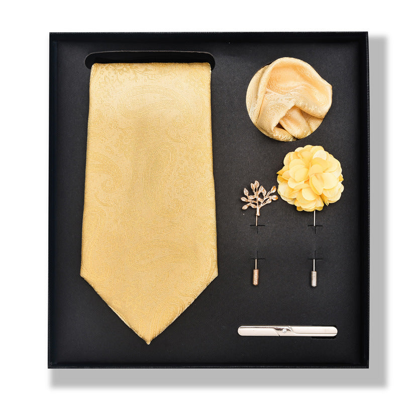 Cashew Nut Stripe Tie & Accessories Set