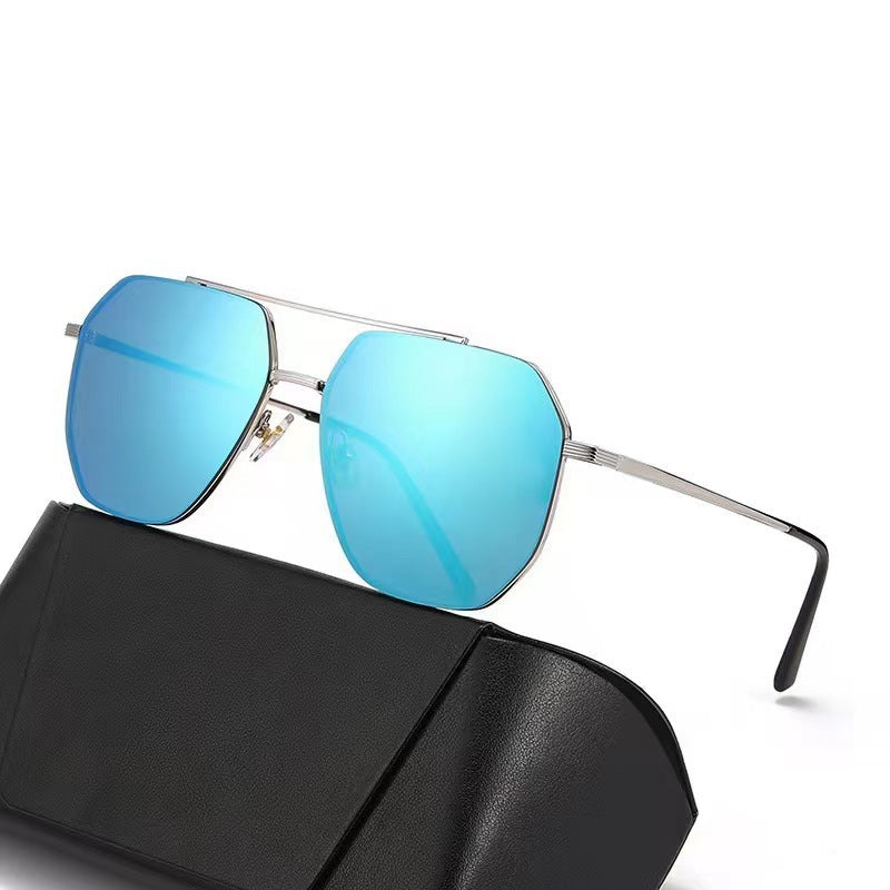 Metal Polarized Sunglasses  UV Protection, Large Frame, Unisex