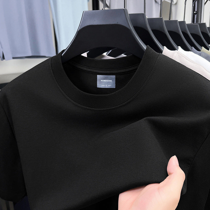 Men's premium embroidered short-sleeve T-shirt