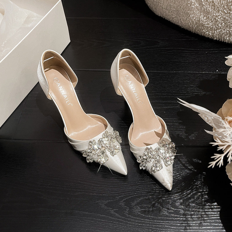 Rhinestone French Bridal High Heels