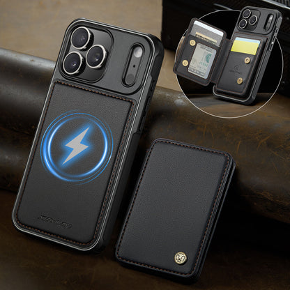 Mag Leather 2-in-1 Series  Magnetic Card & Wireless Charging Case for iPhone