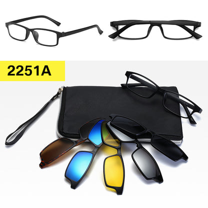 Polarized Magnetic Sunglasses & Myopia Frame Set for Men and Women