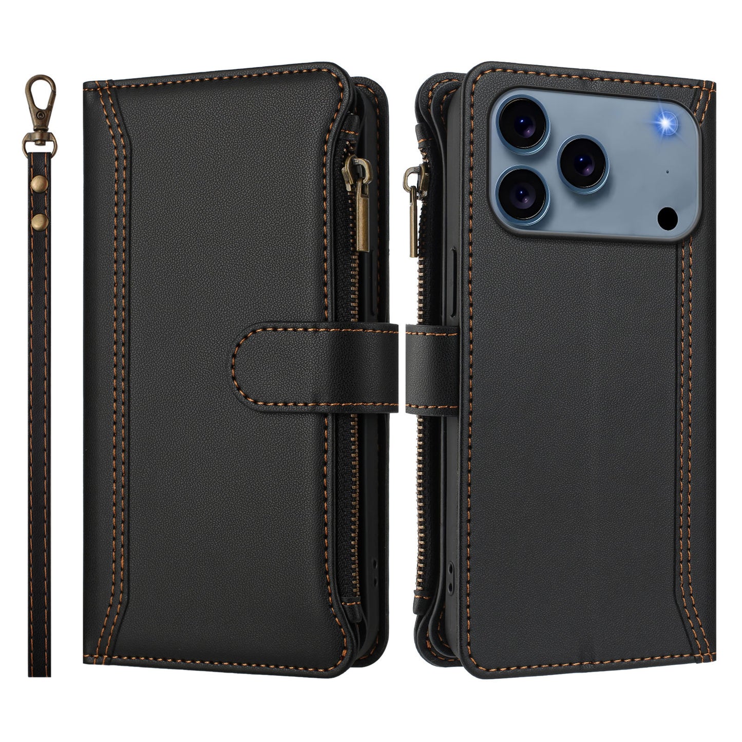 Zip Wallet Solid Series  Zipper Wallet Case for iPhone 17 Pro Max / Apple Phones