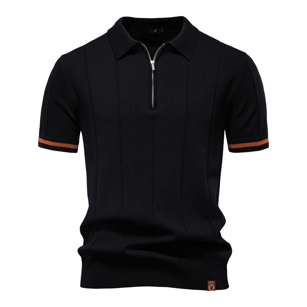 Men's Business Casual Wool Knit Polo Shirt