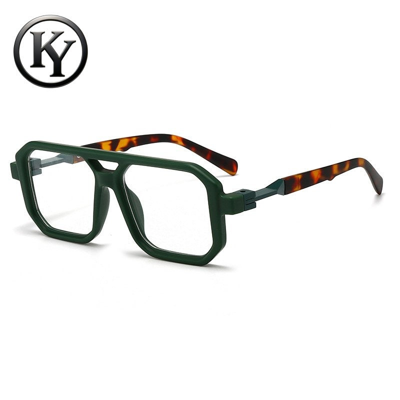Retro Double-Bridge Square Sunglasses