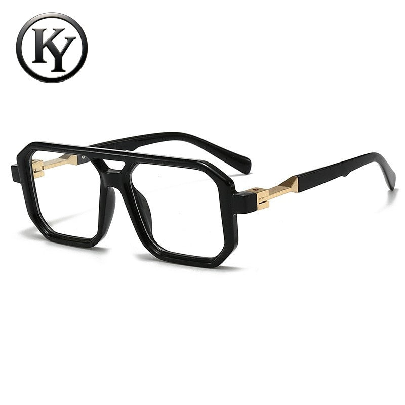 Retro Double-Bridge Square Sunglasses