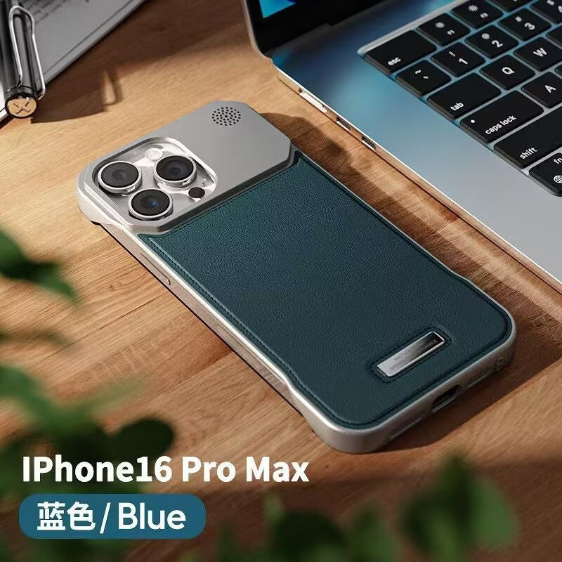 Metal Magnetic Leather Case for iPhone
