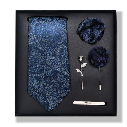 Cashew Nut Stripe Tie & Accessories Set