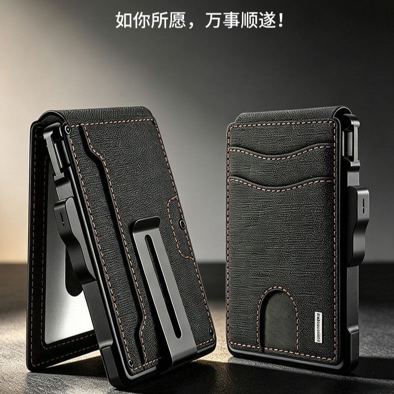 Men's carbon fiber AirTag wallet