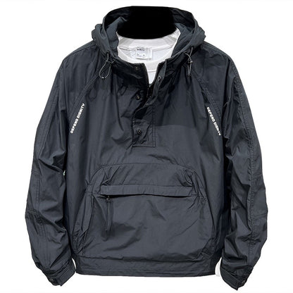 Men's hooded work jacket Zip pocket