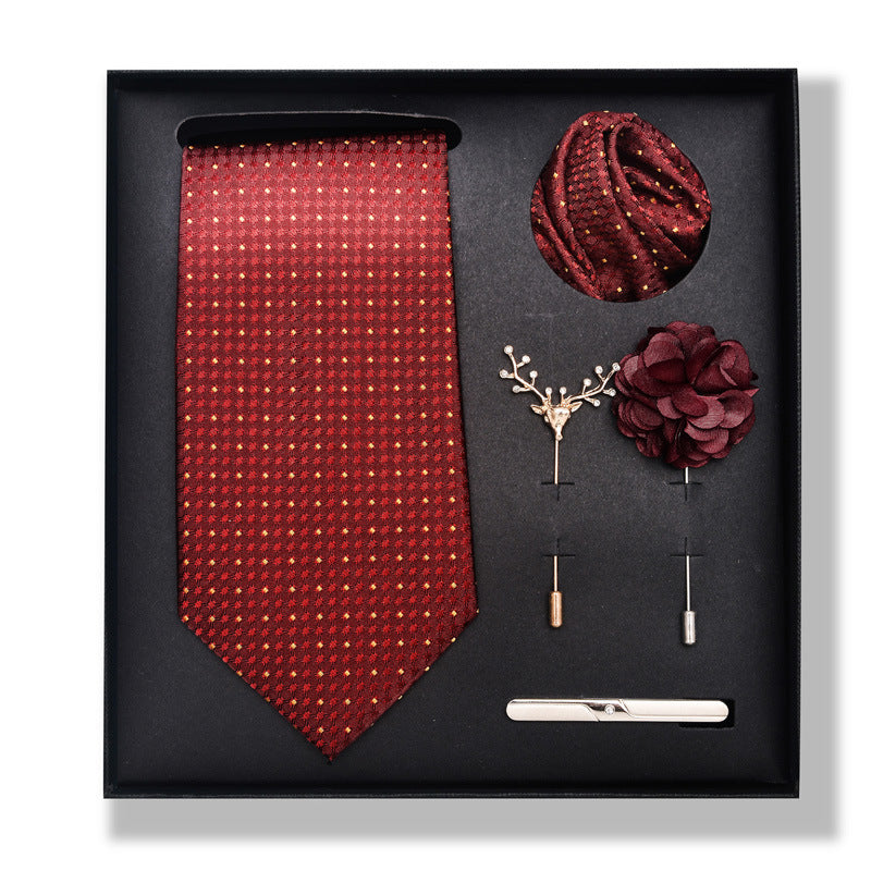 Cashew Nut Stripe Tie & Accessories Set