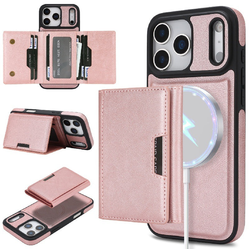 Mag Flock Tri-Fold Series  Wireless Charging & Card Wallet Case for iPhone 17