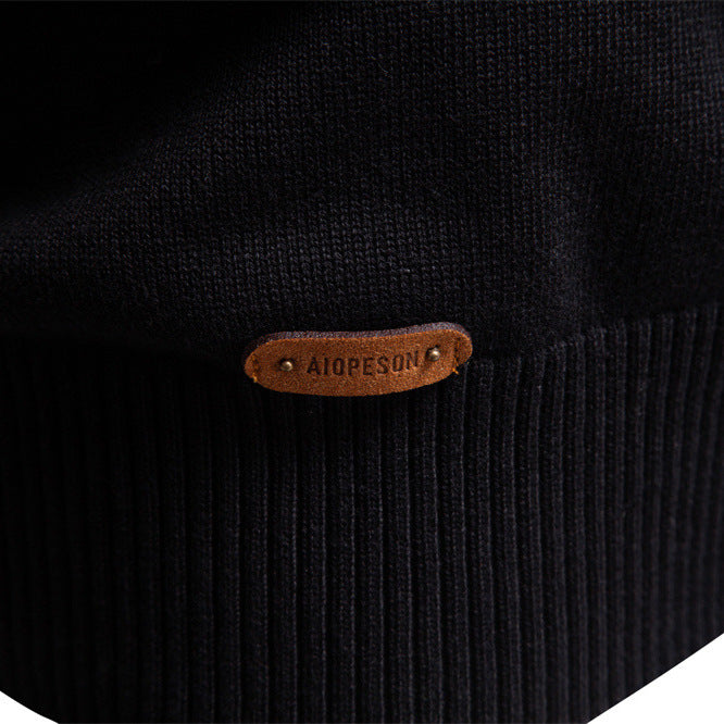 Men's Business Stand Collar Cotton Sweater