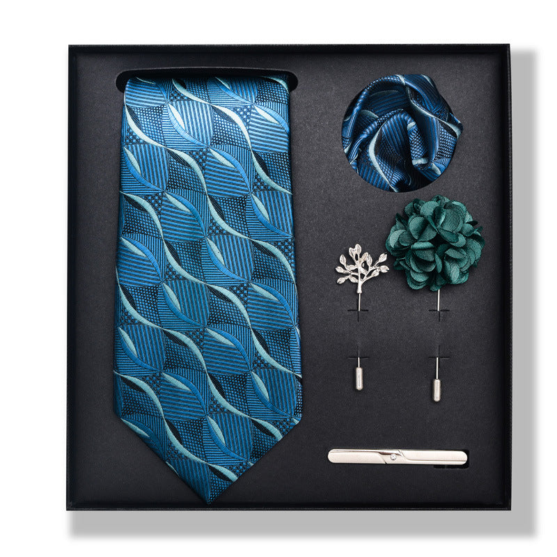 Cashew Nut Stripe Tie & Accessories Set