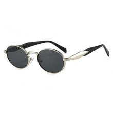 Oval metal retro luxury sunglasses