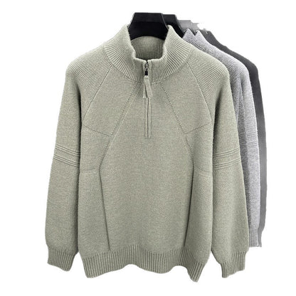 Puyuan Half-Zip Thick Knit Sweater