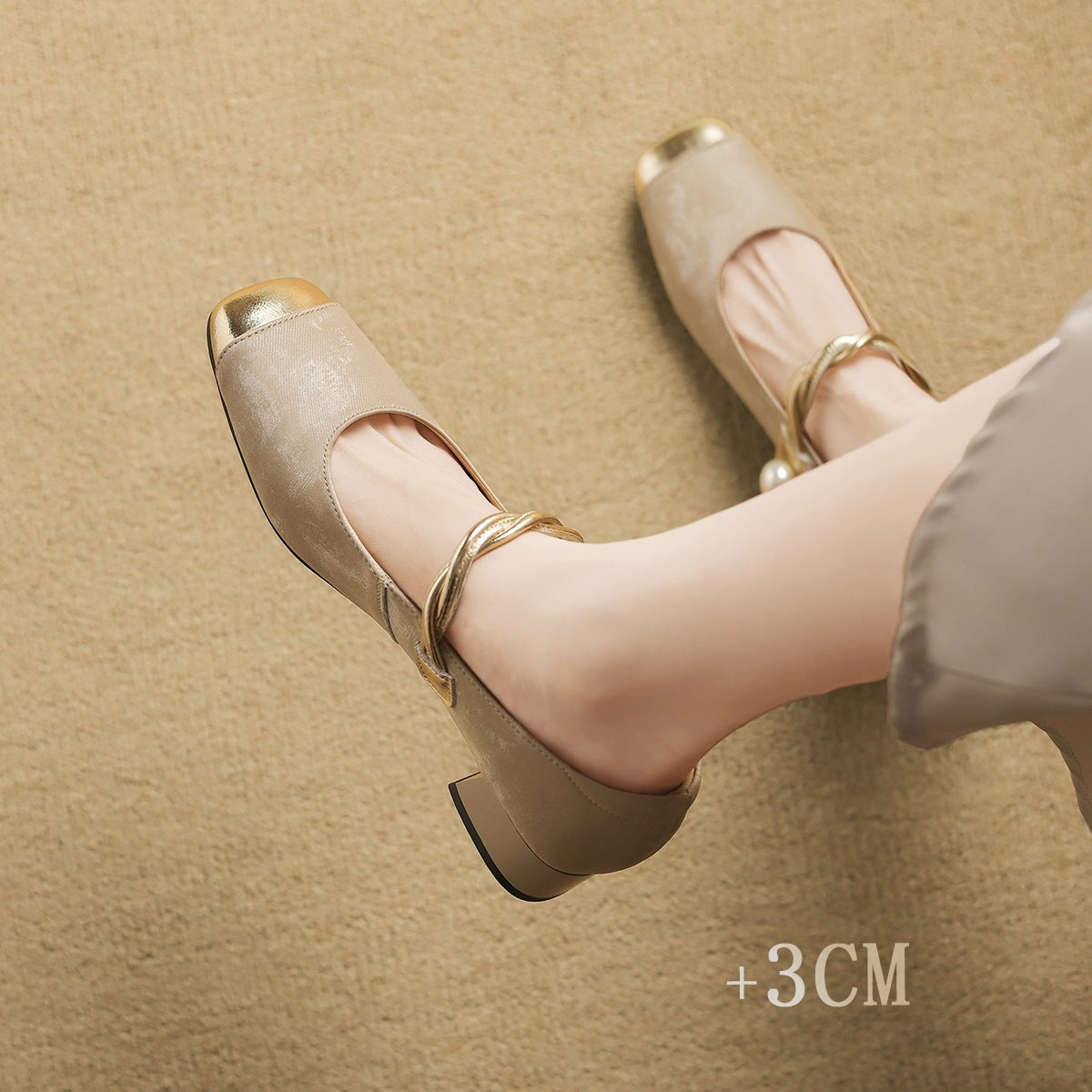 Sheepskin French Mary Jane Wedding Flats