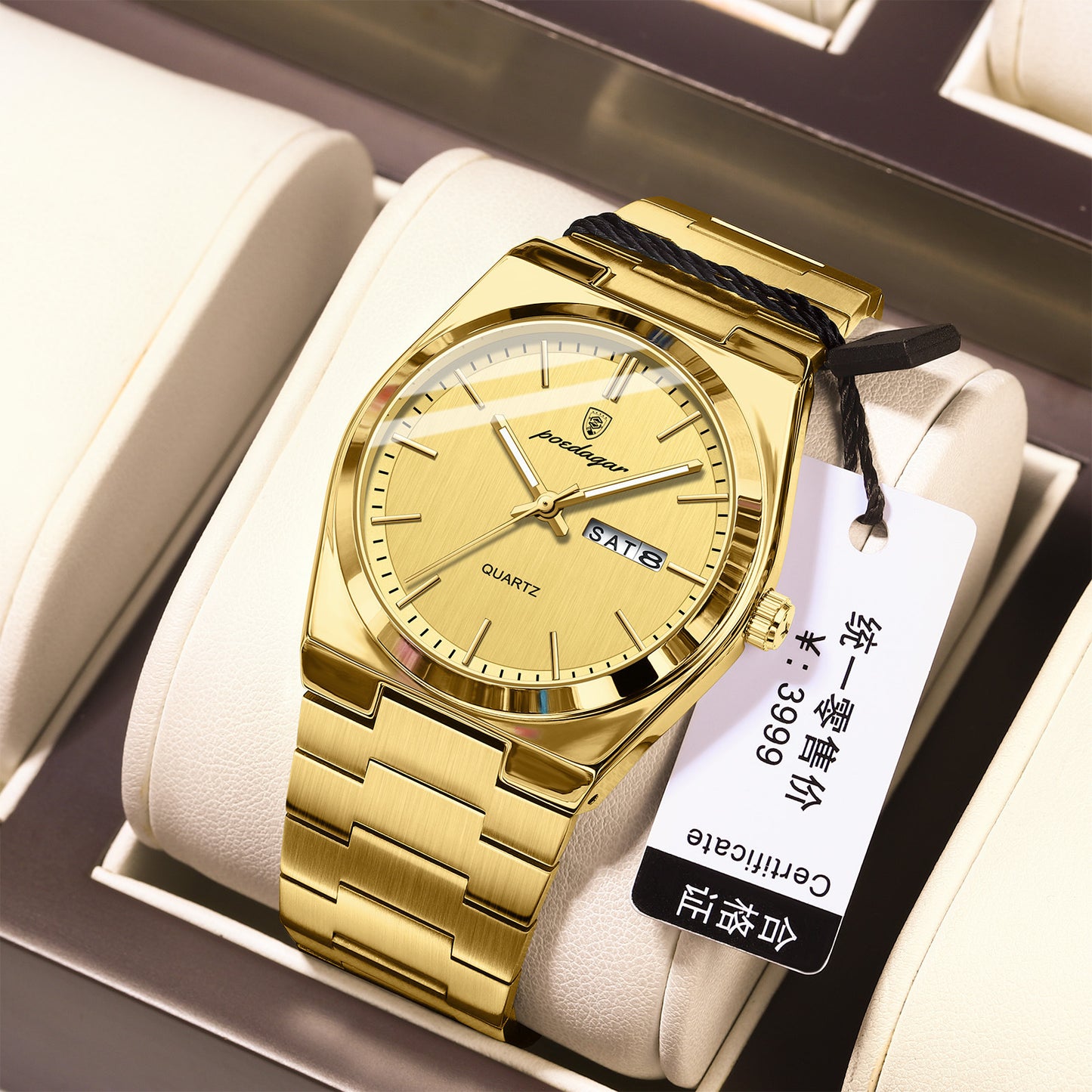 POEDAGAR 930: Waterproof dual calendar sports watch