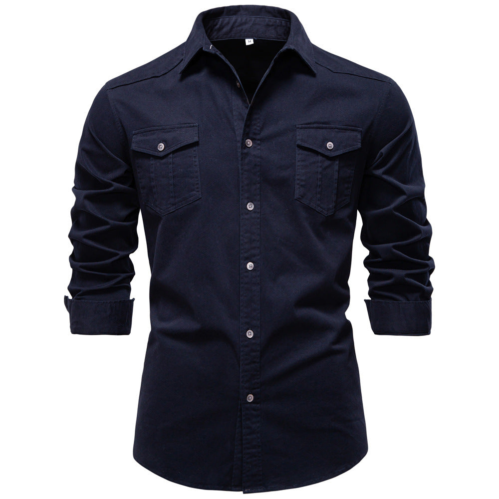 Men's European denim shirt