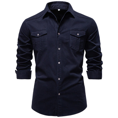 Men's European denim shirt