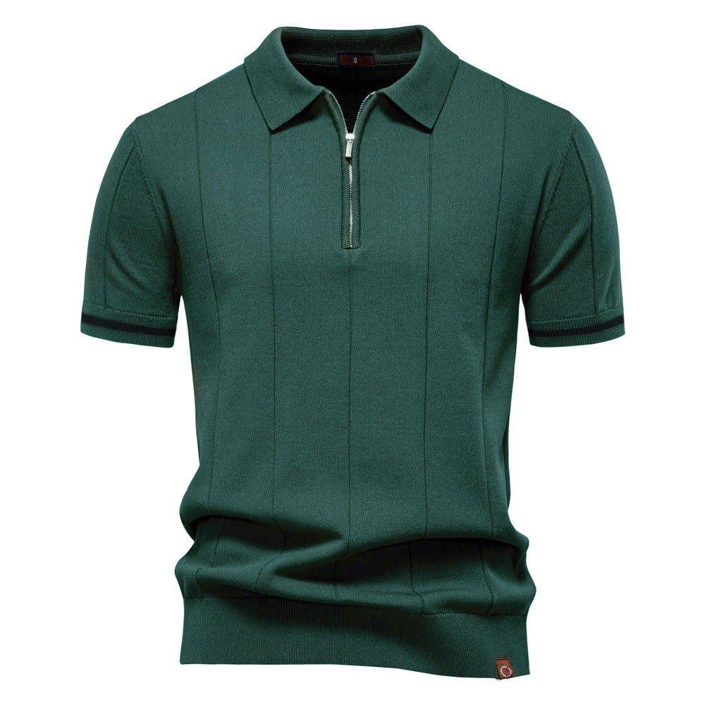 Men's Business Casual Wool Knit Polo Shirt