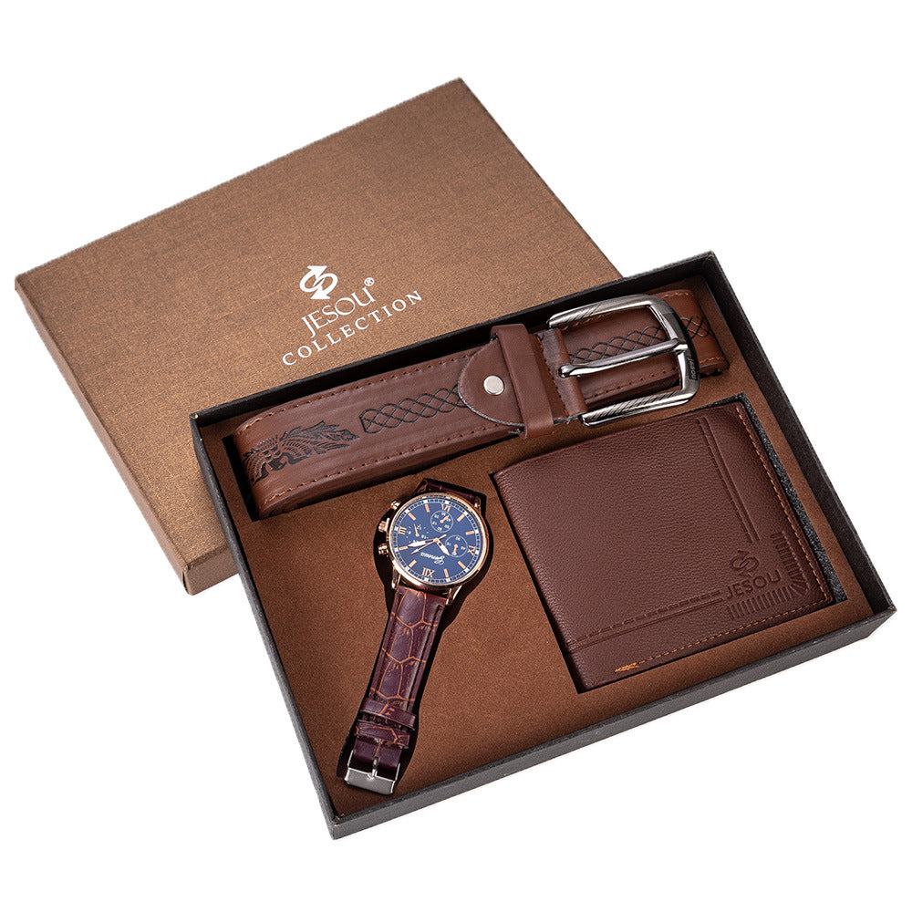 Men's gift set beautifully packaged watch + wallet belt set creative combination set
