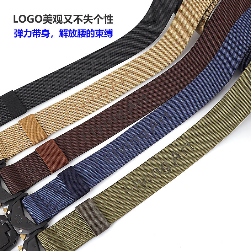 Aluminum Alloy Nylon Stretch Waistband Men's Belt