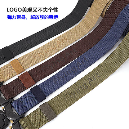 Aluminum Alloy Nylon Stretch Waistband Men's Belt