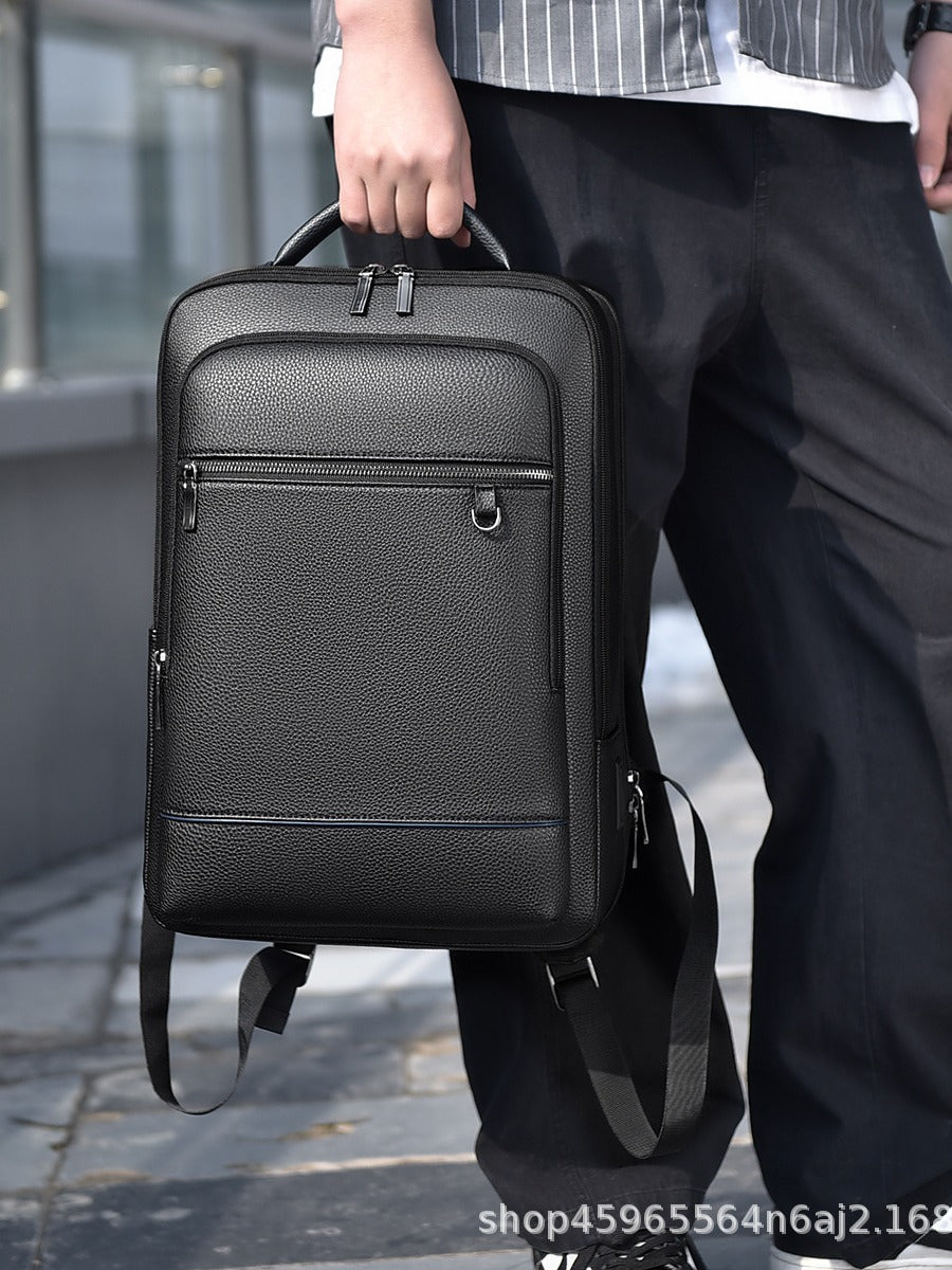 New backpack men's business advanced computer bag backpack large capacity fashion business trip travel bag trendy school bag