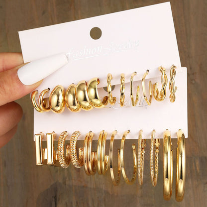 Cross-border New Twist Chain Earrings Women's Set
