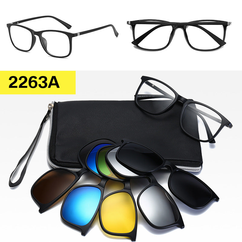 Polarized Magnetic Sunglasses & Myopia Frame Set for Men and Women