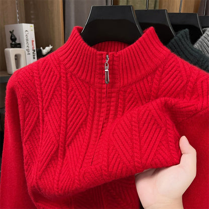 Half-Zip Thick Knit Cardigan Sweater