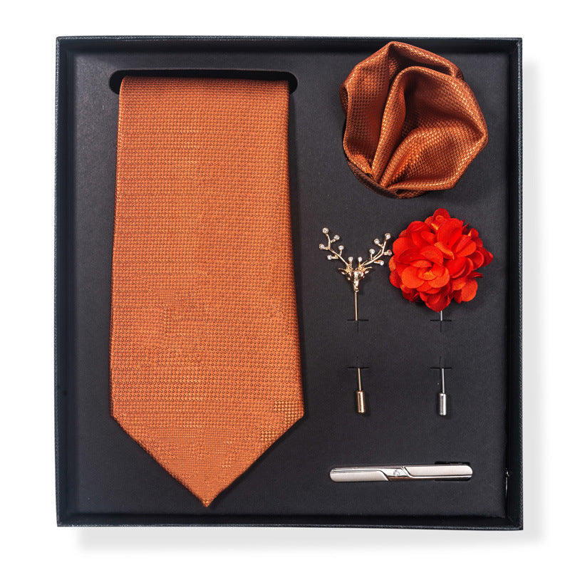 Cashew Nut Stripe Tie & Accessories Set