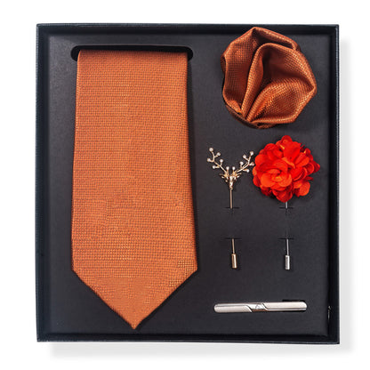 Cashew Nut Stripe Tie & Accessories Set