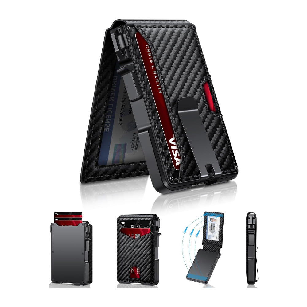 Metal card case Amazon foreign trade men RFID anti-theft brush European and American Amazon metal aluminum alloy card case