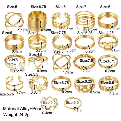 Cross-border New Opening Multi-joint Ring Set