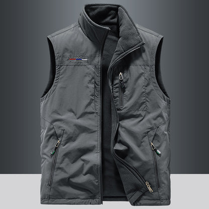 Men's fleece vest autumn/winter, sleeveless.
