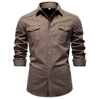 Men's European denim shirt