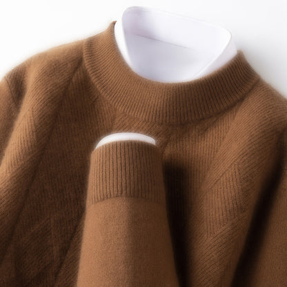 NORDWELL Diamond Jacquard Wool Cashmere Cardigan Men