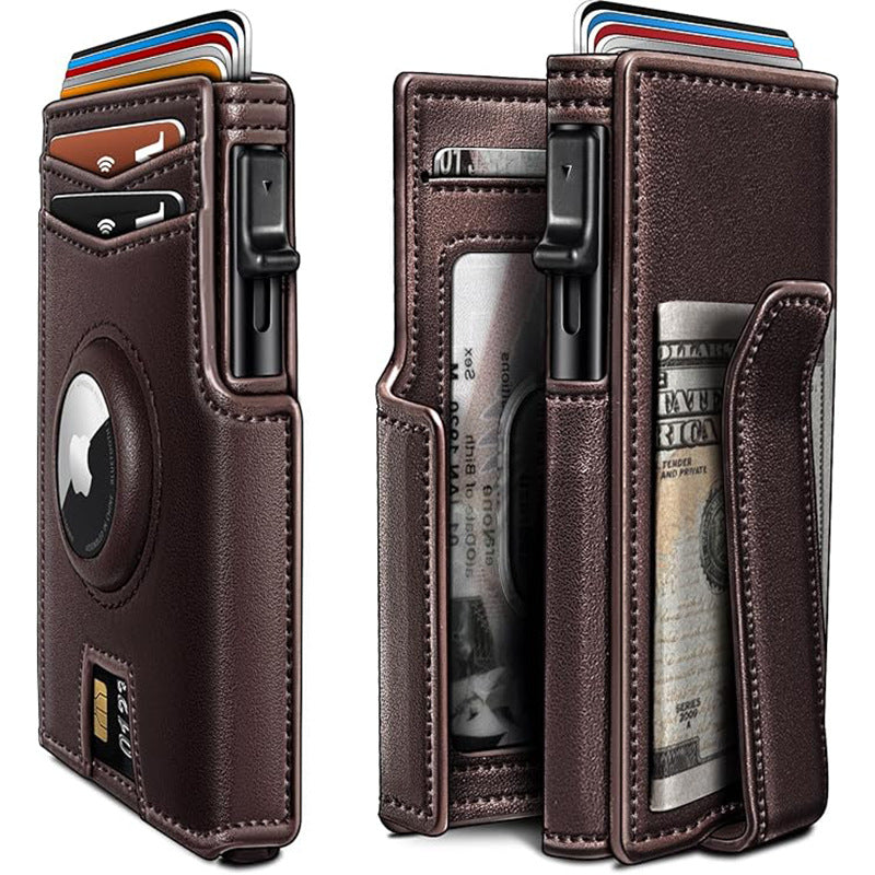 Cross border ultra thin magnetic flip cover men's wallet